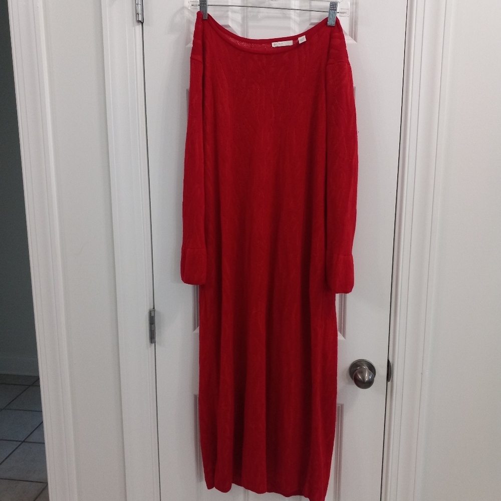 ELEGANT Ankle length Red Dress. Size 18/20W.